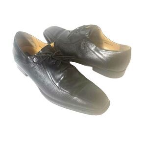 Mezlan Pravia Apron Toe Oxford Mens Size 10.5 M Black Made In Spain Leather Shoe